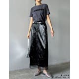 [低身長サイズ有]メタリックフェイクレザー×オーガンジータイトスカート | Re:EDIT | 詳細画像10 