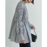 ストライプギャザーリボンブラウス | Re:EDIT | 詳細画像13