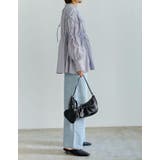 ストライプギャザーリボンブラウス | Re:EDIT | 詳細画像8