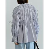 ストライプギャザーリボンブラウス | Re:EDIT | 詳細画像9