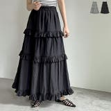 [低身長サイズ有]ナイロンタフタフリルティアードスカート | Re:EDIT | 詳細画像1 