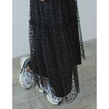 [低身長/高身長サイズ有]ハートフロッキーチュールフレアスカート | Re:EDIT | 詳細画像4 