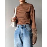 ブラウン×ゴールド(009) | [2024SS PRE ORDER]プチハイネックラメスリーブシアートップス | Re:EDIT