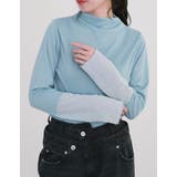 ブルー×シルバー(013) | [2024SS PRE ORDER]プチハイネックラメスリーブシアートップス | Re:EDIT