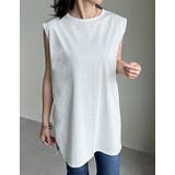 アイボリー(003) | [二の腕すっきり]コットンフレンチスリーブチュニックTシャツ | Re:EDIT