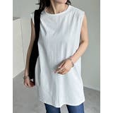 [二の腕すっきり]コットンフレンチスリーブチュニックTシャツ | Re:EDIT | 詳細画像9 