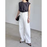 [二の腕すっきり]コットンフレンチスリーブチュニックTシャツ | Re:EDIT | 詳細画像35 