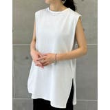 [二の腕すっきり]コットンフレンチスリーブチュニックTシャツ | Re:EDIT | 詳細画像36 