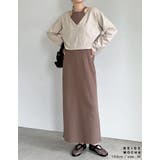 [低身長 高身長サイズ有][2点セット]カップ付きテレコアメスリワンピース×Vネ… | Re:EDIT | 詳細画像16 