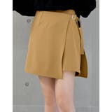 キャメル(007) | 2WAYエプロン付きミニスカートパンツ | Re:EDIT