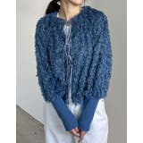 ブルー(013) | 前後2WAYフェザーリボンボリュームスリーブカーディガン | Re:EDIT