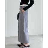 [低身長サイズ有]ソフトツイルダブルウエストナロースカート | Re:EDIT | 詳細画像16 