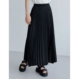 ブラック(001) | [低身長サイズ有]グリッタープリーツスカート | Re:EDIT