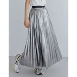 シルバー(023) | [低身長サイズ有]グリッタープリーツスカート | Re:EDIT