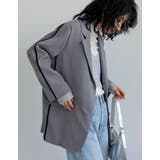 グレー×ブラック(005) | ソフトツイルラインデザインオーバーサイズジャケット | Re:EDIT