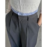 [低身長/高身長サイズ有]ソフトツイルダブルウエストスラックスパンツ | Re:EDIT | 詳細画像15 