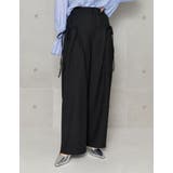 ブラック(001) | [低身長/高身長サイズ有]ソフトツイルリボンポケットバルーンパンツ | Re:EDIT