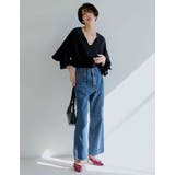 [低身長/高身長サイズ有]ワイドストレートドットデニムパンツ | Re:EDIT | 詳細画像3 