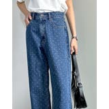 [低身長/高身長サイズ有]ワイドストレートドットデニムパンツ | Re:EDIT | 詳細画像26 