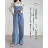 [低身長/高身長サイズ有][着痩せ＆脚長効果]コットンデニムベアオールインワン | Re:EDIT | 詳細画像6 