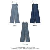 [低身長/高身長サイズ有][着痩せ＆脚長効果]コットンデニムベアオールインワン | Re:EDIT | 詳細画像18 