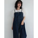 [低身長/高身長サイズ有][着痩せ＆脚長効果]コットンデニムベアオールインワン | Re:EDIT | 詳細画像27 