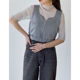 グレー(005) | サテンハートネックフロントジップビスチェ | Re:EDIT