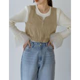 モカ(019) | サテンハートネックフロントジップビスチェ | Re:EDIT