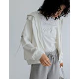 ホワイト(002) | サテンフーディージップブルゾン | Re:EDIT