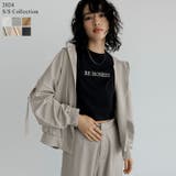 サテンフーディージップブルゾン | Re:EDIT | 詳細画像1