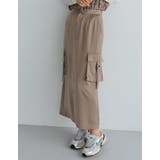 モカ(019) | [低身長サイズ有]サテンカーゴスカート | Re:EDIT