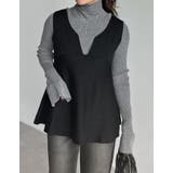 レーヨン混ミラノリブペプラムニットベスト | Re:EDIT | 詳細画像15