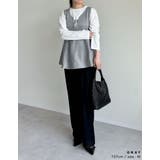 レーヨン混ミラノリブペプラムニットベスト | Re:EDIT | 詳細画像5