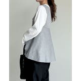 レーヨン混ミラノリブペプラムニットベスト | Re:EDIT | 詳細画像6