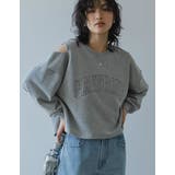 杢グレー(005) | 裏毛刺繍ロゴ肩スリットあきショート丈トップス | Re:EDIT