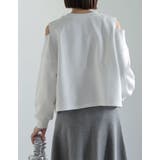 裏毛刺繍ロゴ肩スリットあきショート丈トップス | Re:EDIT | 詳細画像14