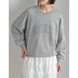 裏毛刺繍ロゴ肩スリットあきショート丈トップス | Re:EDIT | 詳細画像17