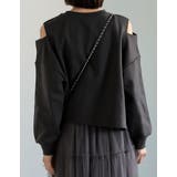 裏毛刺繍ロゴ肩スリットあきショート丈トップス | Re:EDIT | 詳細画像10