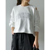 裏毛刺繍ロゴ肩スリットあきショート丈トップス | Re:EDIT | 詳細画像22