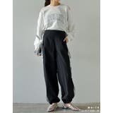 裏毛刺繍ロゴ肩スリットあきショート丈トップス | Re:EDIT | 詳細画像23