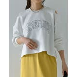 裏毛刺繍ロゴ肩スリットあきショート丈トップス | Re:EDIT | 詳細画像24