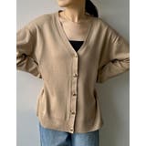 ベージュ(004) | ミラノリブハートボタンニットカーディガン | Re:EDIT