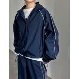 ネイビー×オフホワイト(021) | ナイロンコードデザインフルジップパーカー | Re:EDIT