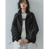 ブラック×オフホワイト(101) | ナイロンコードデザインフルジップパーカー | Re:EDIT