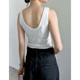 カップ付きクロップドリブタンクトップ | Re:EDIT | 詳細画像14