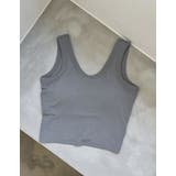 カップ付きクロップドリブタンクトップ | Re:EDIT | 詳細画像15