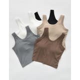 カップ付きクロップドリブタンクトップ | Re:EDIT | 詳細画像2