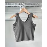 カップ付きクロップドリブタンクトップ | Re:EDIT | 詳細画像5