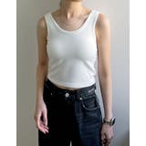 カップ付きクロップドリブタンクトップ | Re:EDIT | 詳細画像22