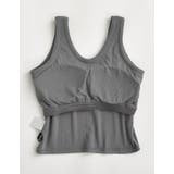 カップ付きクロップドリブタンクトップ | Re:EDIT | 詳細画像24